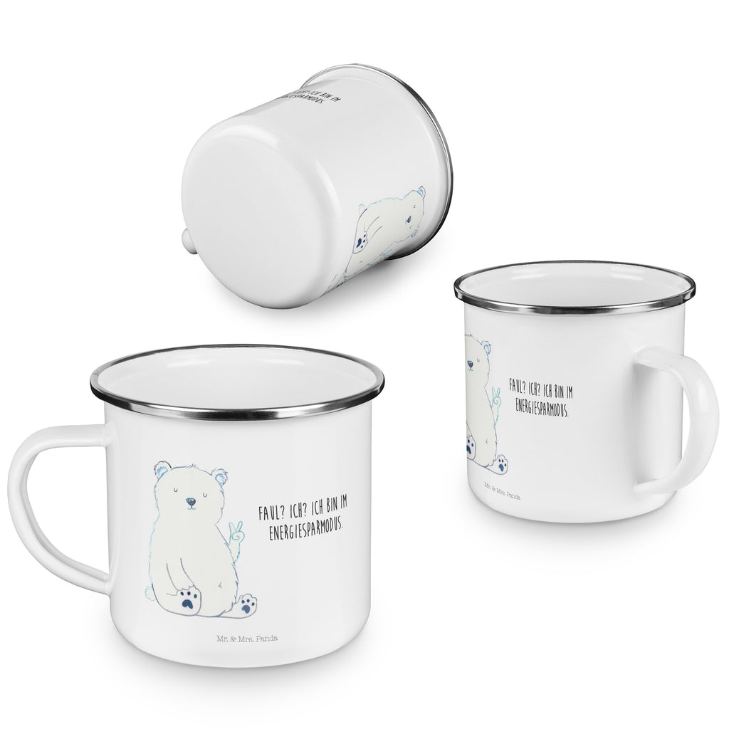Camping Emaille Tasse Eisbär Faul Campingtasse, Trinkbecher, Metalltasse, Outdoor Tasse, Emaille Trinkbecher, Blechtasse Outdoor, Emaille Campingbecher, Edelstahl Trinkbecher, Metalltasse für Camping, Kaffee Blechtasse, Camping Tasse Metall, Bär, Teddy, Teddybär, Eisbär, Nordpol, Faul, Entspannen, Relaxen, Büro, Arbeit, Bürojob, Arbeitsplatz, Homeoffice