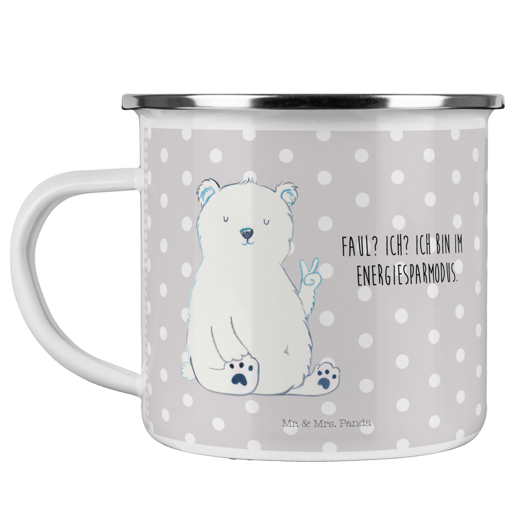 Camping Emaille Tasse Eisbär Faul Campingtasse, Trinkbecher, Metalltasse, Outdoor Tasse, Emaille Trinkbecher, Blechtasse Outdoor, Emaille Campingbecher, Edelstahl Trinkbecher, Metalltasse für Camping, Kaffee Blechtasse, Camping Tasse Metall, Bär, Teddy, Teddybär, Eisbär, Nordpol, Faul, Entspannen, Relaxen, Büro, Arbeit, Bürojob, Arbeitsplatz, Homeoffice