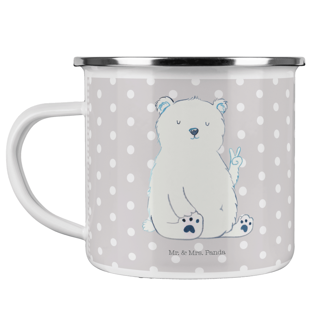 Camping Emaille Tasse Eisbär Faul Campingtasse, Trinkbecher, Metalltasse, Outdoor Tasse, Emaille Trinkbecher, Blechtasse Outdoor, Emaille Campingbecher, Edelstahl Trinkbecher, Metalltasse für Camping, Kaffee Blechtasse, Camping Tasse Metall, Bär, Teddy, Teddybär, Eisbär, Nordpol, Faul, Entspannen, Relaxen, Büro, Arbeit, Bürojob, Arbeitsplatz, Homeoffice