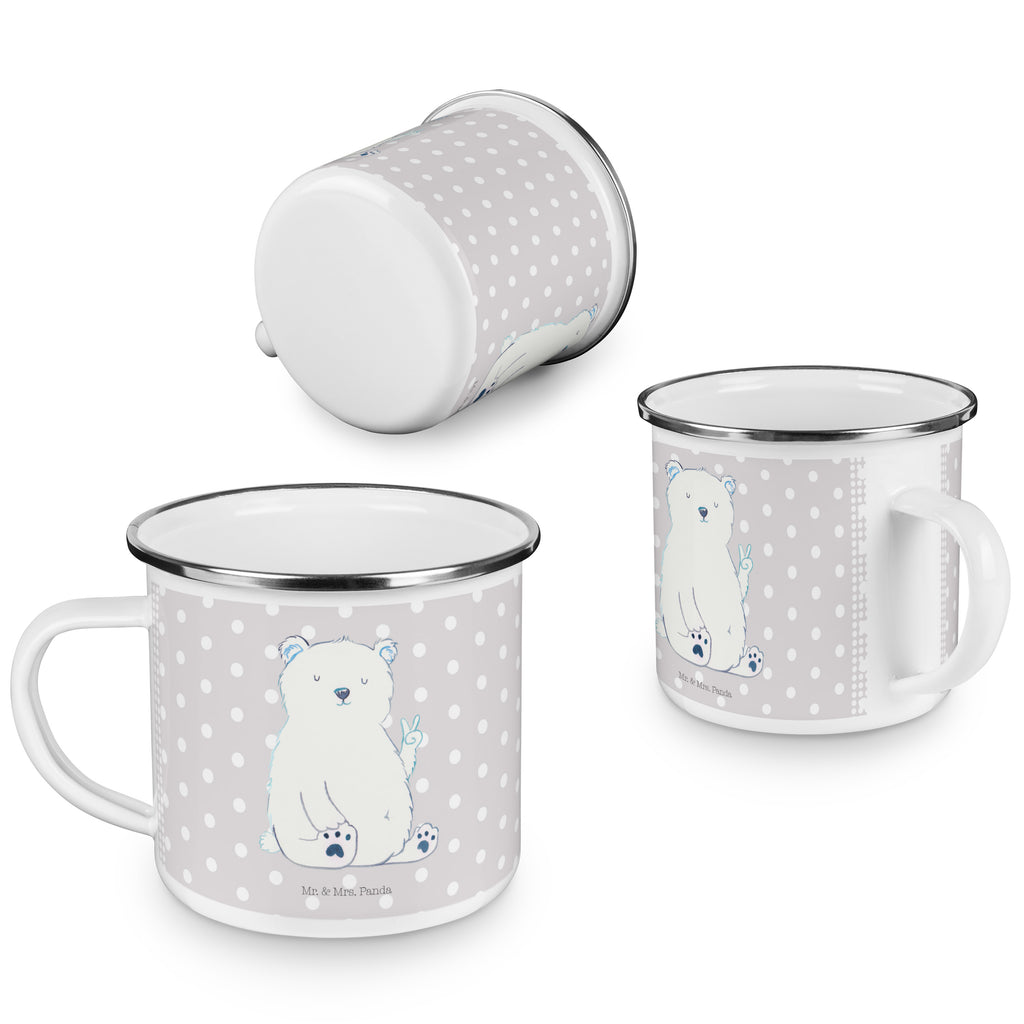 Camping Emaille Tasse Eisbär Faul Campingtasse, Trinkbecher, Metalltasse, Outdoor Tasse, Emaille Trinkbecher, Blechtasse Outdoor, Emaille Campingbecher, Edelstahl Trinkbecher, Metalltasse für Camping, Kaffee Blechtasse, Camping Tasse Metall, Bär, Teddy, Teddybär, Eisbär, Nordpol, Faul, Entspannen, Relaxen, Büro, Arbeit, Bürojob, Arbeitsplatz, Homeoffice