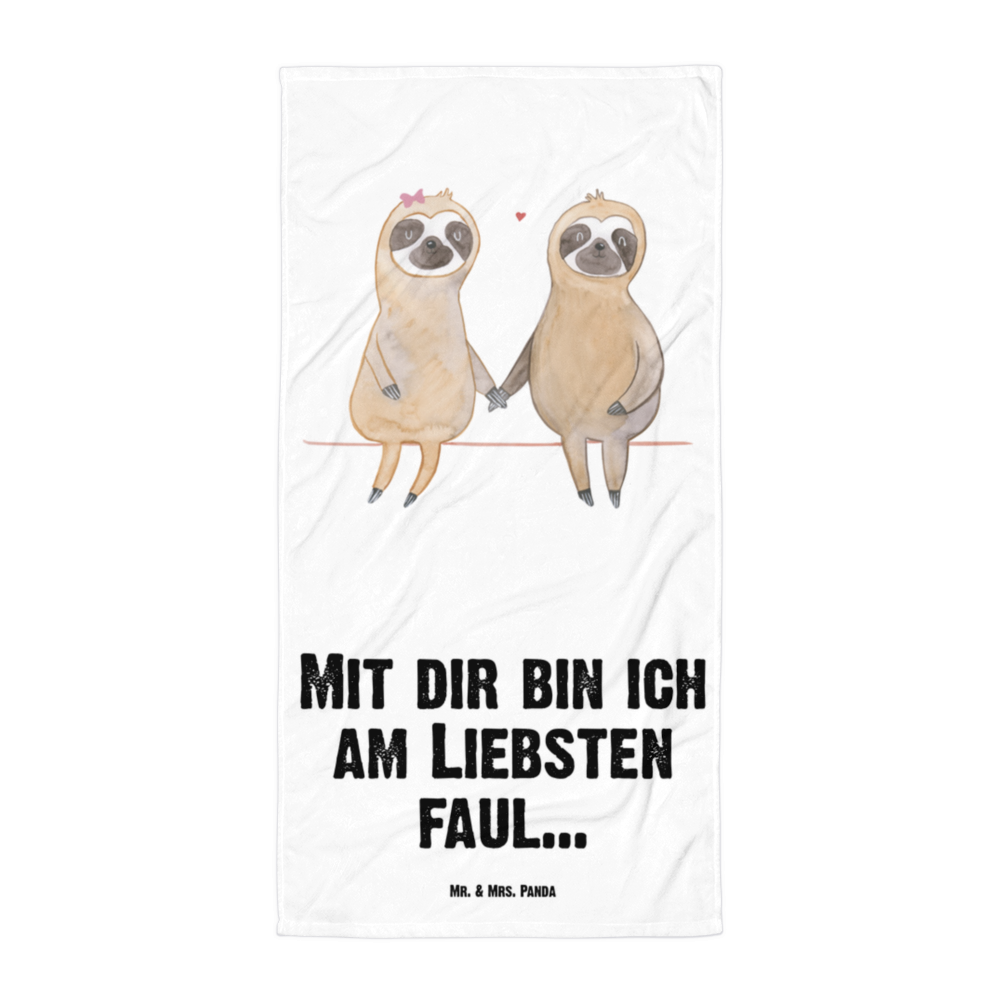 XL Badehandtuch Faultier Pärchen Handtuch, Badetuch, Duschtuch, Strandtuch, Saunatuch, Faultier, Faultier Geschenk, Faultier Deko, Faultiere, faul, Lieblingstier, Liebe, Liebespaar, Faultierliebe, Faultierpärchen, verliebt, verlobt, gemeinsam, relaxen, Pärchen, Beziehung, Langsamkeit