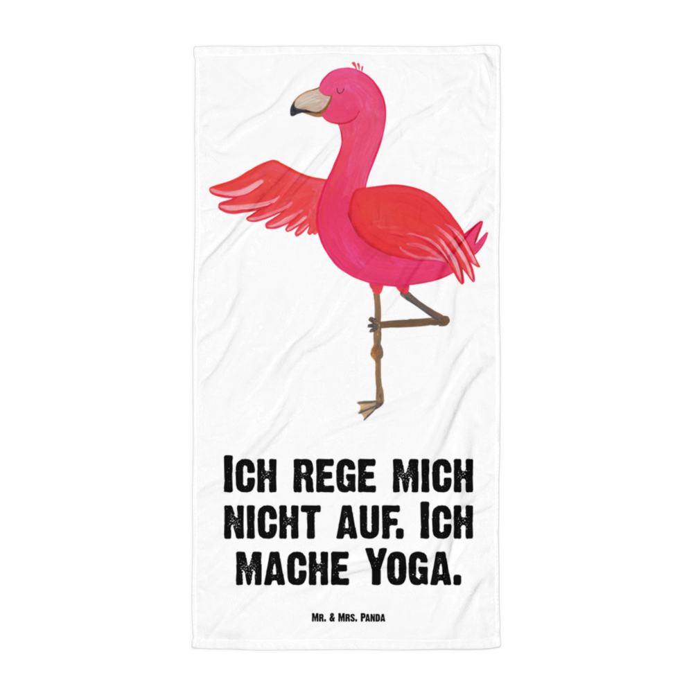 XL Badehandtuch Flamingo Yoga Handtuch, Badetuch, Duschtuch, Strandtuch, Saunatuch, Flamingo, Vogel, Yoga, Namaste, Achtsamkeit, Yoga-Übung, Entspannung, Ärger, Aufregen, Tiefenentspannung