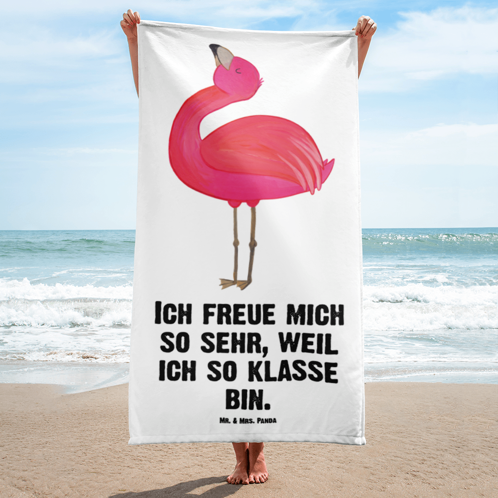 XL Badehandtuch Flamingo stolz Handtuch, Badetuch, Duschtuch, Strandtuch, Saunatuch, Flamingo, stolz, Freude, Selbstliebe, Selbstakzeptanz, Freundin, beste Freundin, Tochter, Mama, Schwester