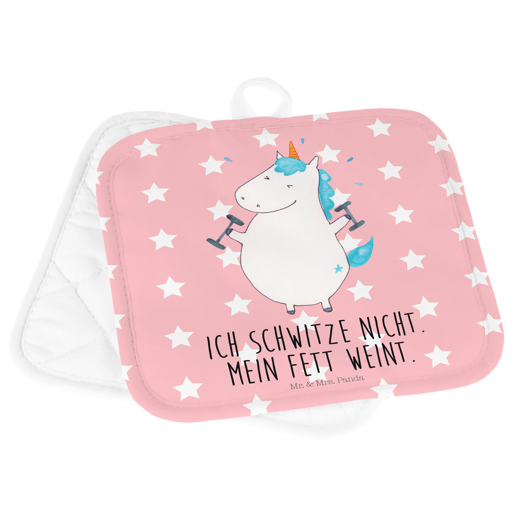 2er Set Topflappen  Einhorn Fitness Topflappen, Topfuntersetzer, Ofenhandschuh, Topflappen Set, Topflappen lustig, Topflappen mit Spruch, Einhorn, Einhörner, Einhorn Deko, Pegasus, Unicorn, Gym, Fitness, Fitnessstudio, Diät, Abnehmen, Sport, Pumpen, Geräte, Sixpack