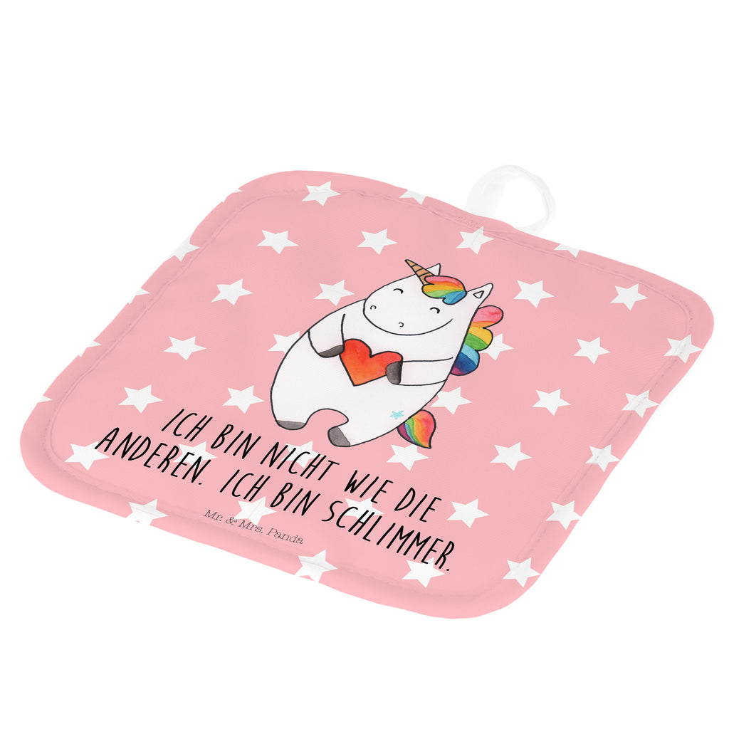 2er Set Topflappen  Einhorn Herz Topflappen, Topfuntersetzer, Ofenhandschuh, Topflappen Set, Topflappen lustig, Topflappen mit Spruch, Einhorn, Einhörner, Einhorn Deko, Pegasus, Unicorn, Herz, schlimm, böse, witzig, lustig, Freundin, anders, bunt