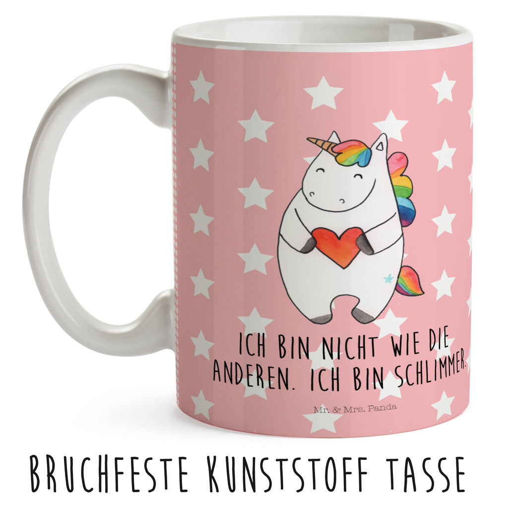 Kindertasse Einhorn Herz Kunststoff Tasse, Kindergarten, Tasse, Trinkbecher, Camping Becher, Kaffeetasse, Kunststoffbecher, Kindergartenbecher, Outdoorgeschirr, Kunststoffgeschirr, Reisebecher, Reisetasse, Kinderbecher, Einhorn, Einhörner, Einhorn Deko, Pegasus, Unicorn, Herz, schlimm, böse, witzig, lustig, Freundin, anders, bunt