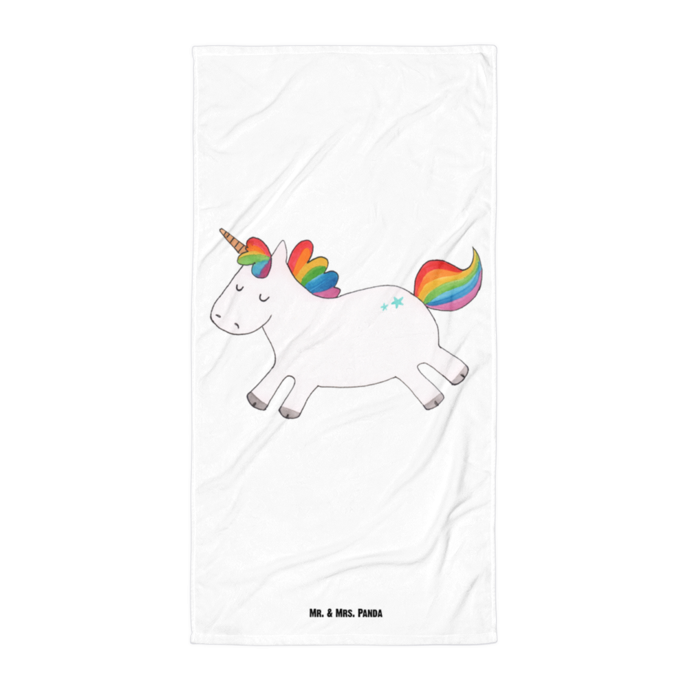 XL Badehandtuch Einhorn Happy Handtuch, Badetuch, Duschtuch, Strandtuch, Saunatuch, Einhorn, Einhörner, Einhorn Deko, Pegasus, Unicorn, glücklich, fröhlich, Spaß, Freude, Lebensfreude, witzig, spannend, Lächeln, Lachen