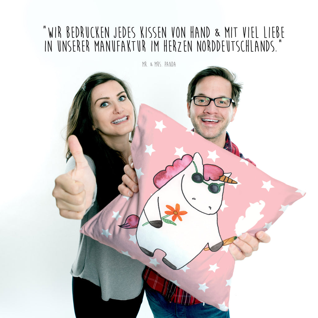 40x40 Kissen Einhorn Woodstock Kissenhülle, Kopfkissen, Sofakissen, Dekokissen, Motivkissen, Einhorn, Einhörner, Einhorn Deko, Pegasus, Unicorn, Kiffen, Joint, Zigarette, Alkohol, Party, Spaß. lustig, witzig, Woodstock