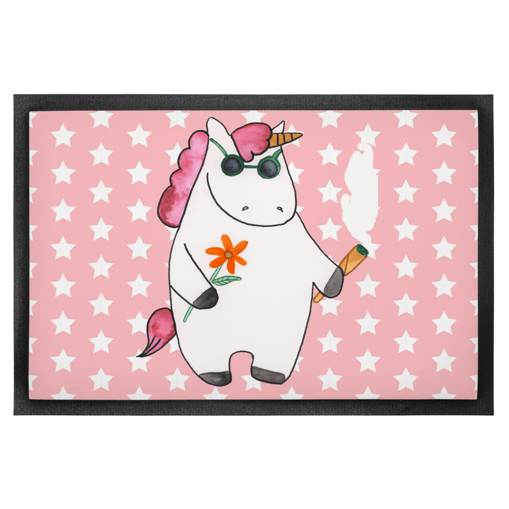Fußmatte Einhorn Woodstock Türvorleger, Schmutzmatte, Fußabtreter, Matte, Schmutzfänger, Fußabstreifer, Schmutzfangmatte, Türmatte, Motivfußmatte, Haustürmatte, Vorleger, Einhorn, Einhörner, Einhorn Deko, Pegasus, Unicorn, Kiffen, Joint, Zigarette, Alkohol, Party, Spaß. lustig, witzig, Woodstock