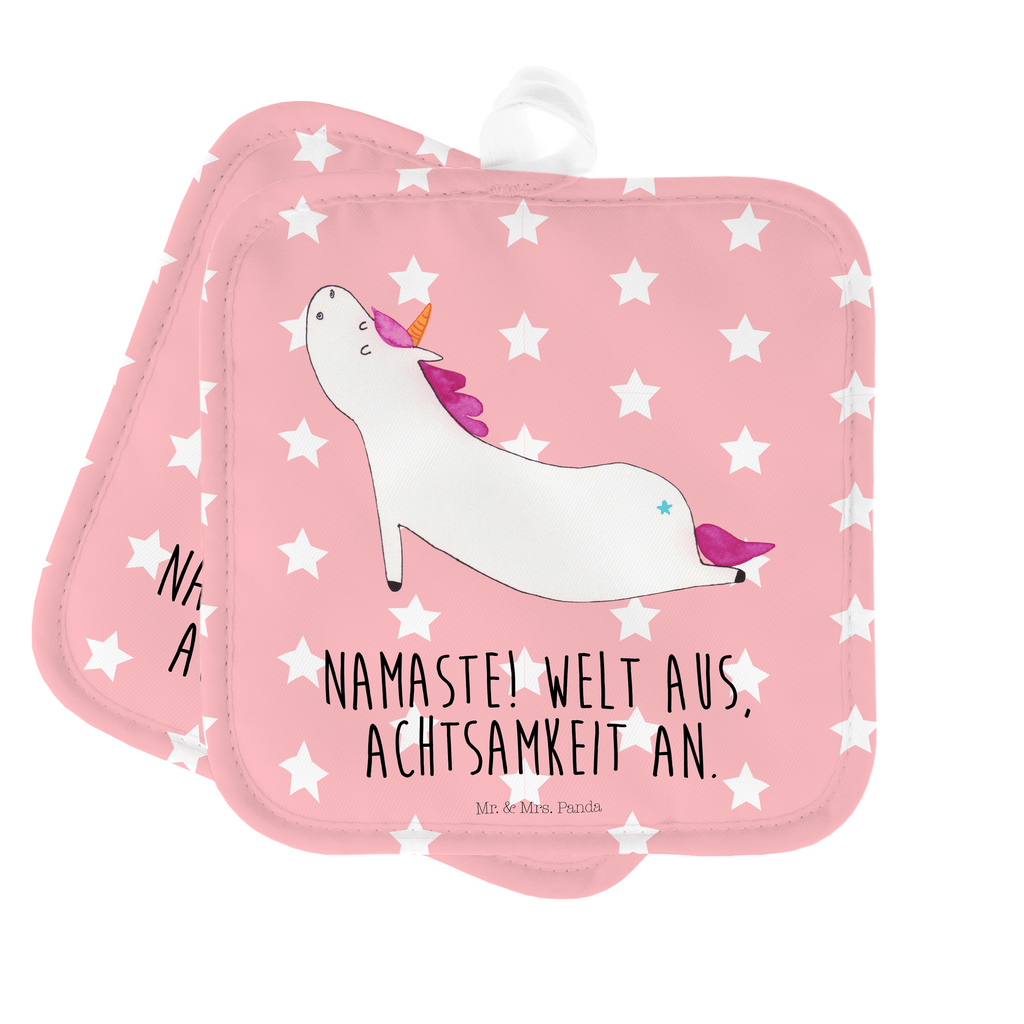 2er Set Topflappen  Einhorn Yoga Topflappen, Topfuntersetzer, Ofenhandschuh, Topflappen Set, Topflappen lustig, Topflappen mit Spruch, Einhorn, Einhörner, Einhorn Deko, Pegasus, Unicorn, Yoga, Namaste, Achtsamkeit, Entspannung, Joga, Yogamatte, Sport, lustig, witzig, süß