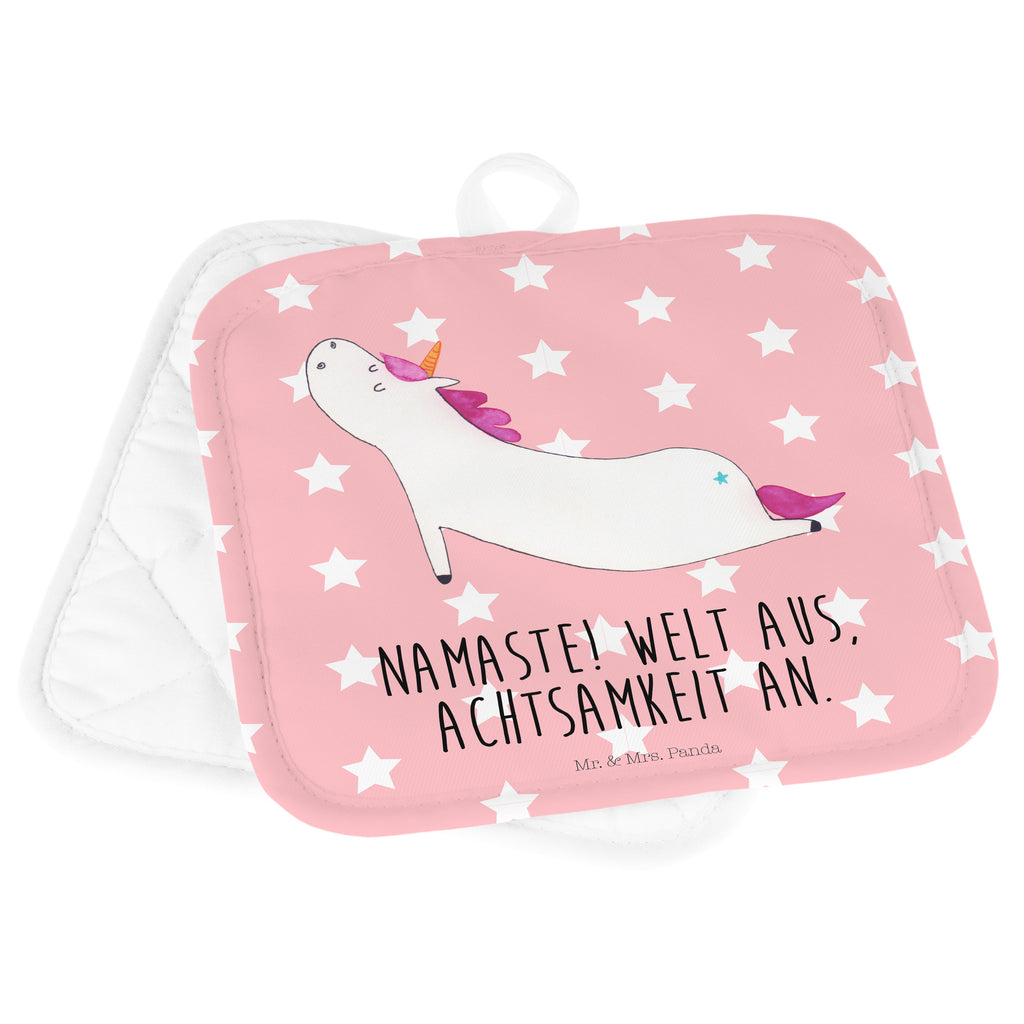 2er Set Topflappen  Einhorn Yoga Topflappen, Topfuntersetzer, Ofenhandschuh, Topflappen Set, Topflappen lustig, Topflappen mit Spruch, Einhorn, Einhörner, Einhorn Deko, Pegasus, Unicorn, Yoga, Namaste, Achtsamkeit, Entspannung, Joga, Yogamatte, Sport, lustig, witzig, süß