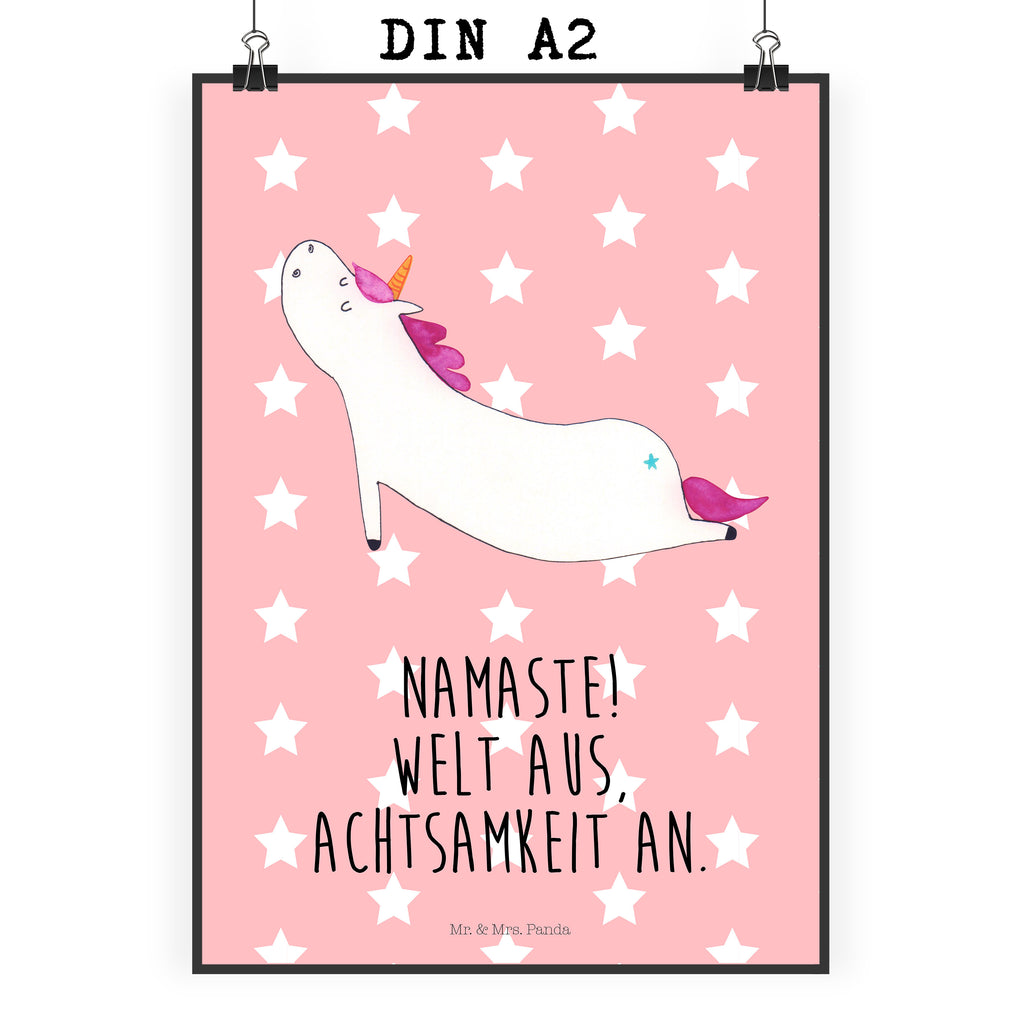 Poster Einhorn Yoga Poster, Wandposter, Bild, Wanddeko, Küchenposter, Kinderposter, Wanddeko Bild, Raumdekoration, Wanddekoration, Handgemaltes Poster, Mr. & Mrs. Panda Poster, Designposter, Kunstdruck, Posterdruck, Einhorn, Einhörner, Einhorn Deko, Pegasus, Unicorn, Yoga, Namaste, Achtsamkeit, Entspannung, Joga, Yogamatte, Sport, lustig, witzig, süß