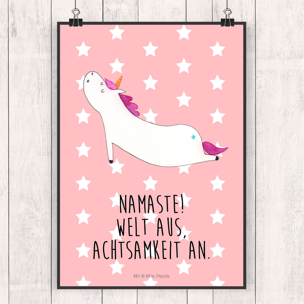 Poster Einhorn Yoga Poster, Wandposter, Bild, Wanddeko, Küchenposter, Kinderposter, Wanddeko Bild, Raumdekoration, Wanddekoration, Handgemaltes Poster, Mr. & Mrs. Panda Poster, Designposter, Kunstdruck, Posterdruck, Einhorn, Einhörner, Einhorn Deko, Pegasus, Unicorn, Yoga, Namaste, Achtsamkeit, Entspannung, Joga, Yogamatte, Sport, lustig, witzig, süß