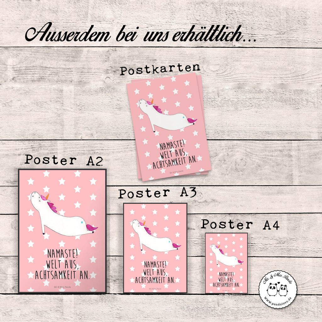 Poster Einhorn Yoga Poster, Wandposter, Bild, Wanddeko, Küchenposter, Kinderposter, Wanddeko Bild, Raumdekoration, Wanddekoration, Handgemaltes Poster, Mr. & Mrs. Panda Poster, Designposter, Kunstdruck, Posterdruck, Einhorn, Einhörner, Einhorn Deko, Pegasus, Unicorn, Yoga, Namaste, Achtsamkeit, Entspannung, Joga, Yogamatte, Sport, lustig, witzig, süß