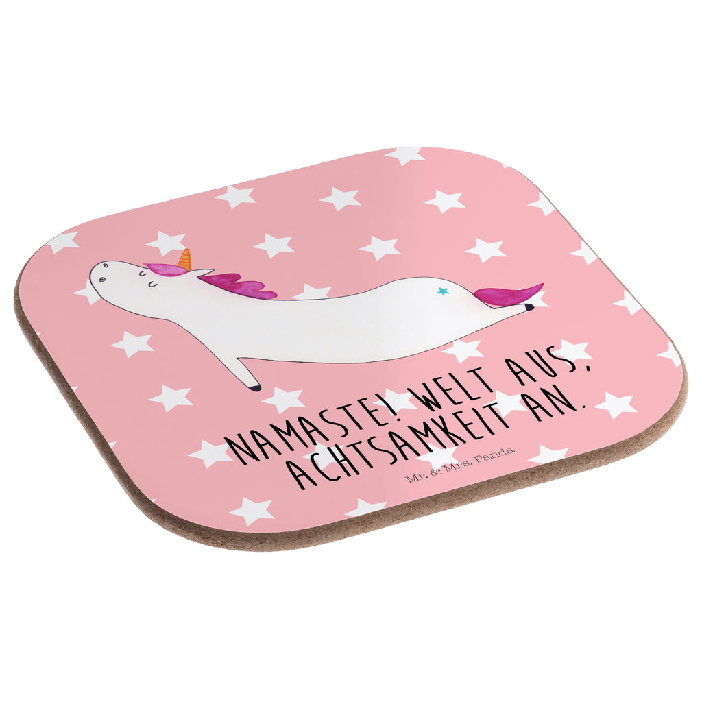 Quadratische Untersetzer Einhorn Yoga Bierdeckel, Glasuntersetzer, Untersetzer Gläser, Getränkeuntersetzer, Einhorn, Einhörner, Einhorn Deko, Pegasus, Unicorn, Yoga, Namaste, Achtsamkeit, Entspannung, Joga, Yogamatte, Sport, lustig, witzig, süß