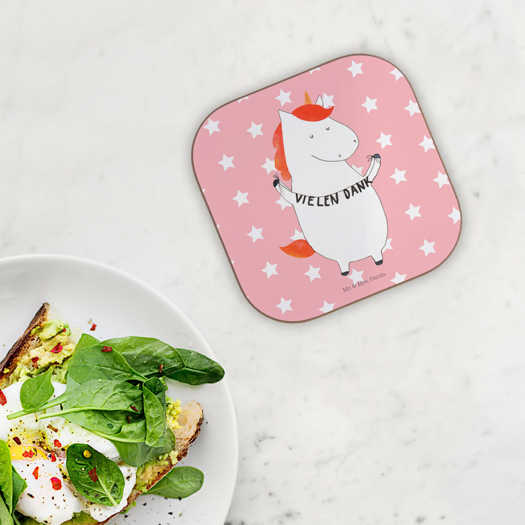 Quadratische Untersetzer Einhorn Vielen Dank Bierdeckel, Glasuntersetzer, Untersetzer Gläser, Getränkeuntersetzer, Einhorn, Einhörner, Einhorn Deko, Pegasus, Unicorn, Danke, vielen Dank, Dankeschön, Danksagung