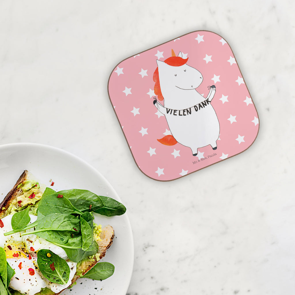 Quadratische Untersetzer Einhorn Vielen Dank Bierdeckel, Glasuntersetzer, Untersetzer Gläser, Getränkeuntersetzer, Einhorn, Einhörner, Einhorn Deko, Pegasus, Unicorn, Danke, vielen Dank, Dankeschön, Danksagung