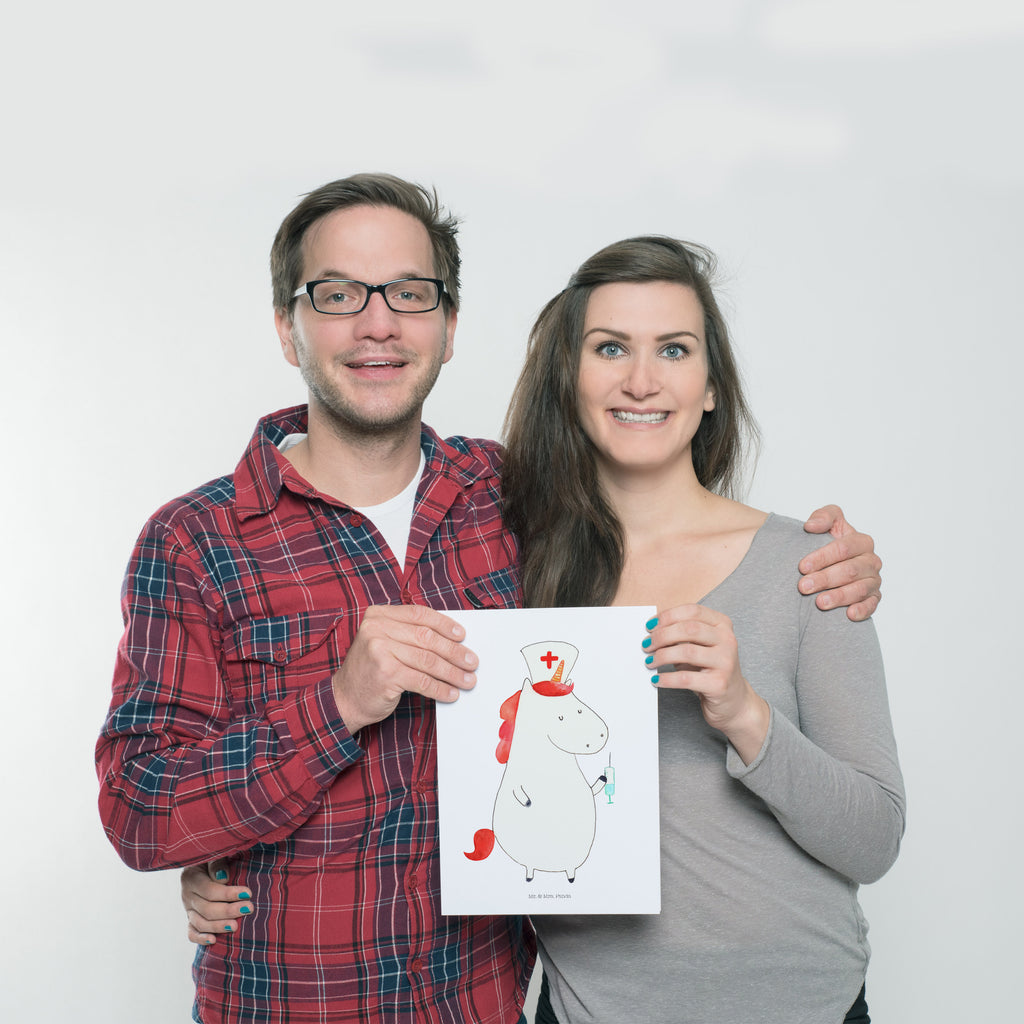 Poster Einhorn Krankenschwester Poster, Wandposter, Bild, Wanddeko, Küchenposter, Kinderposter, Wanddeko Bild, Raumdekoration, Wanddekoration, Handgemaltes Poster, Mr. & Mrs. Panda Poster, Designposter, Kunstdruck, Posterdruck, Einhorn, Einhörner, Einhorn Deko, Pegasus, Unicorn, Krankenschwester Geschenk, Krankenpfleger Geschenk, Krankenpflegerin, Krankenschwester Dankeschön, Krankenhaus, Ärztin Geschenk