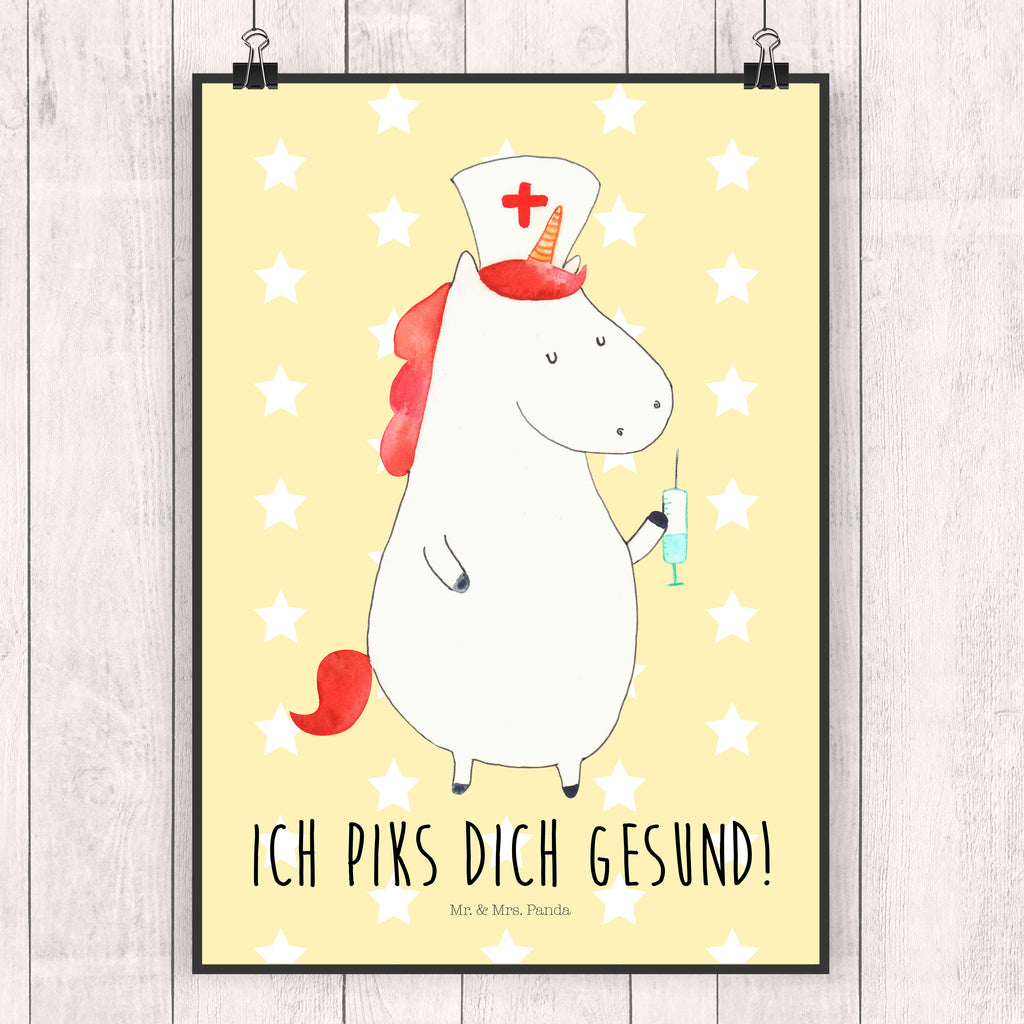 Poster Einhorn Krankenschwester Poster, Wandposter, Bild, Wanddeko, Küchenposter, Kinderposter, Wanddeko Bild, Raumdekoration, Wanddekoration, Handgemaltes Poster, Mr. & Mrs. Panda Poster, Designposter, Kunstdruck, Posterdruck, Einhorn, Einhörner, Einhorn Deko, Pegasus, Unicorn, Krankenschwester Geschenk, Krankenpfleger Geschenk, Krankenpflegerin, Krankenschwester Dankeschön, Krankenhaus, Ärztin Geschenk