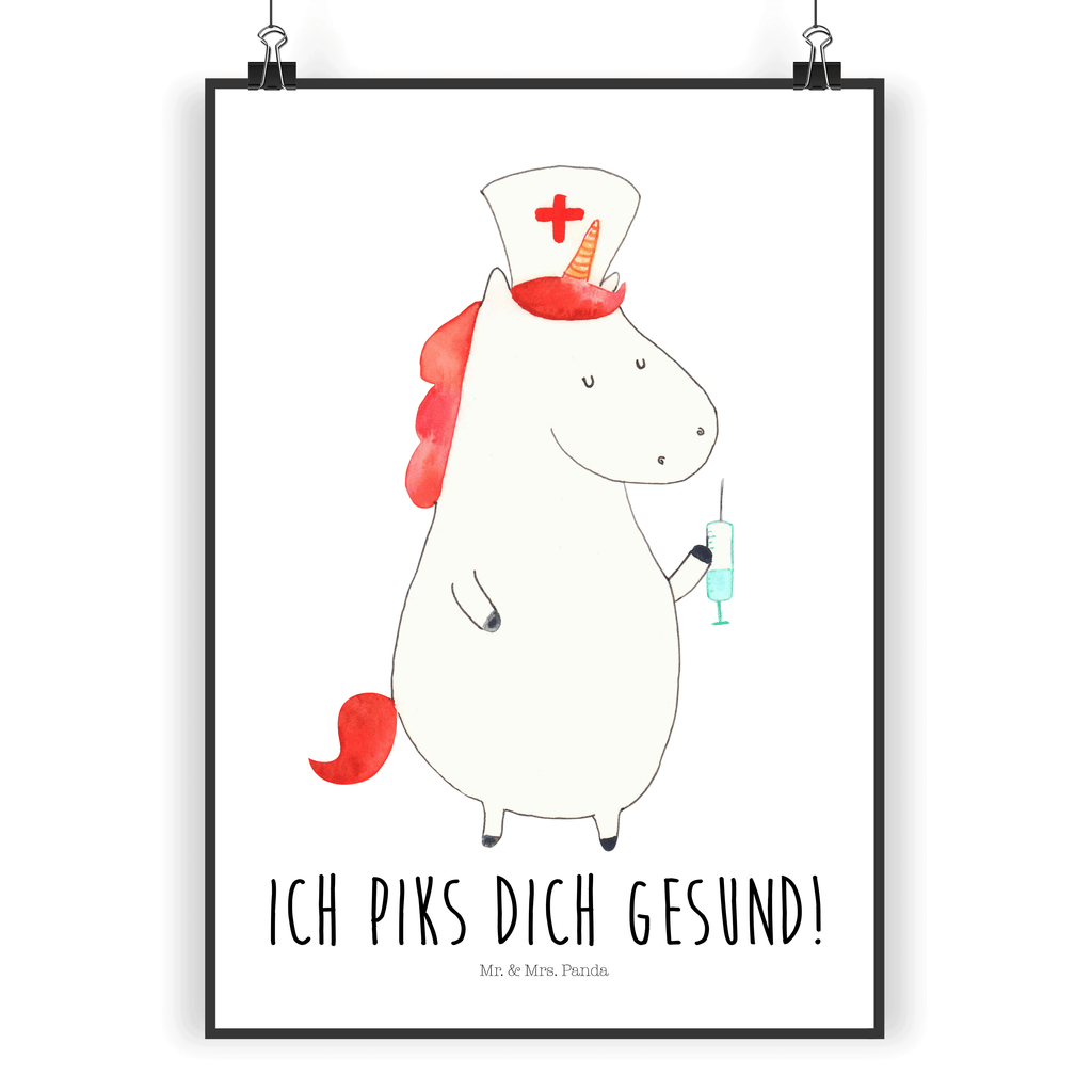 Poster Einhorn Krankenschwester Poster, Wandposter, Bild, Wanddeko, Küchenposter, Kinderposter, Wanddeko Bild, Raumdekoration, Wanddekoration, Handgemaltes Poster, Mr. & Mrs. Panda Poster, Designposter, Kunstdruck, Posterdruck, Einhorn, Einhörner, Einhorn Deko, Pegasus, Unicorn, Krankenschwester Geschenk, Krankenpfleger Geschenk, Krankenpflegerin, Krankenschwester Dankeschön, Krankenhaus, Ärztin Geschenk