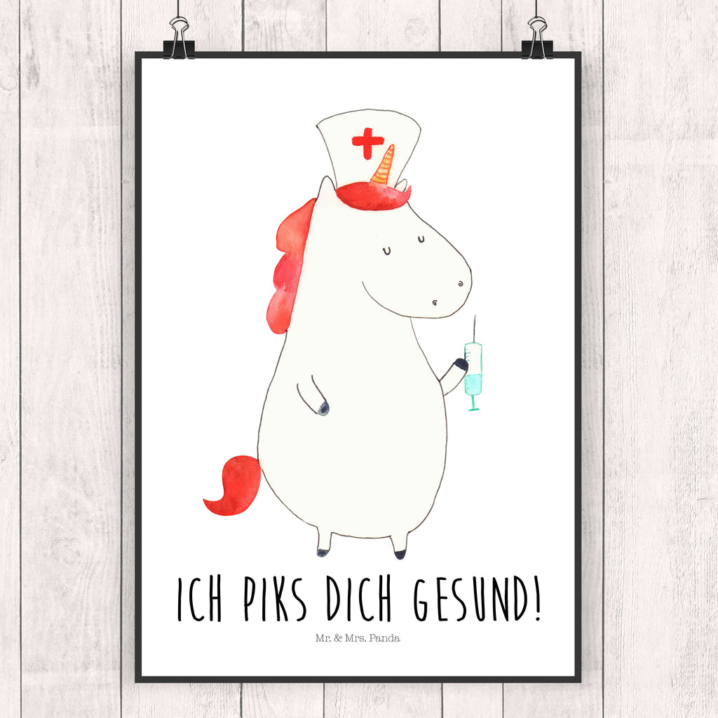Poster Einhorn Krankenschwester Poster, Wandposter, Bild, Wanddeko, Küchenposter, Kinderposter, Wanddeko Bild, Raumdekoration, Wanddekoration, Handgemaltes Poster, Mr. & Mrs. Panda Poster, Designposter, Kunstdruck, Posterdruck, Einhorn, Einhörner, Einhorn Deko, Pegasus, Unicorn, Krankenschwester Geschenk, Krankenpfleger Geschenk, Krankenpflegerin, Krankenschwester Dankeschön, Krankenhaus, Ärztin Geschenk