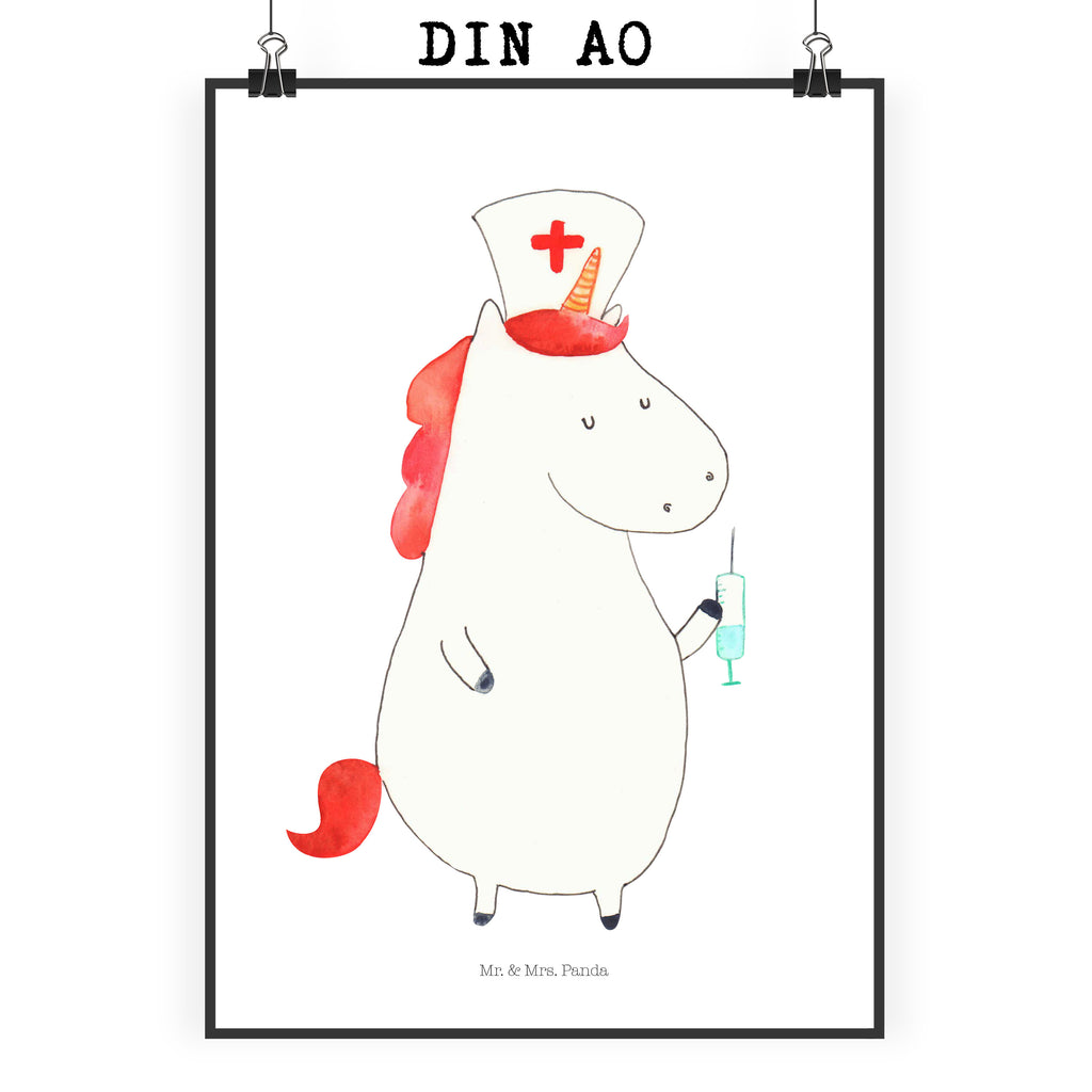 Poster Einhorn Krankenschwester Poster, Wandposter, Bild, Wanddeko, Küchenposter, Kinderposter, Wanddeko Bild, Raumdekoration, Wanddekoration, Handgemaltes Poster, Mr. & Mrs. Panda Poster, Designposter, Kunstdruck, Posterdruck, Einhorn, Einhörner, Einhorn Deko, Pegasus, Unicorn, Krankenschwester Geschenk, Krankenpfleger Geschenk, Krankenpflegerin, Krankenschwester Dankeschön, Krankenhaus, Ärztin Geschenk