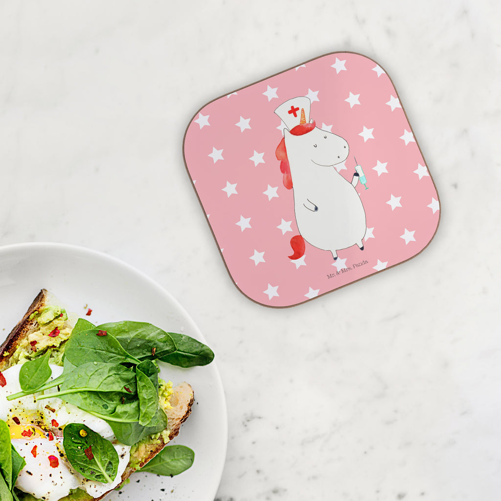 Quadratische Untersetzer Einhorn Krankenschwester Bierdeckel, Glasuntersetzer, Untersetzer Gläser, Getränkeuntersetzer, Einhorn, Einhörner, Einhorn Deko, Pegasus, Unicorn, Krankenschwester Geschenk, Krankenpfleger Geschenk, Krankenpflegerin, Krankenschwester Dankeschön, Krankenhaus, Ärztin Geschenk