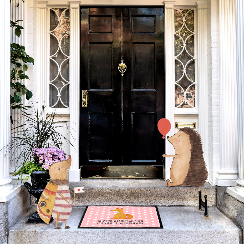 Fußmatte Fuchshörnchen Fuchs, Einhorn, Einhörner, Unicorns, Fuchshörnchen, Fuchshorn, Foxycorn, Füchse Türvorleger, Schmutzmatte, Fußabtreter, Matte, Schmutzfänger, Fußabstreifer, Schmutzfangmatte, Türmatte, Motivfußmatte,  Haustürmatte, Vorleger  Einhorn, Einhörner, Einhorn Deko, Pegasus, Unicorn