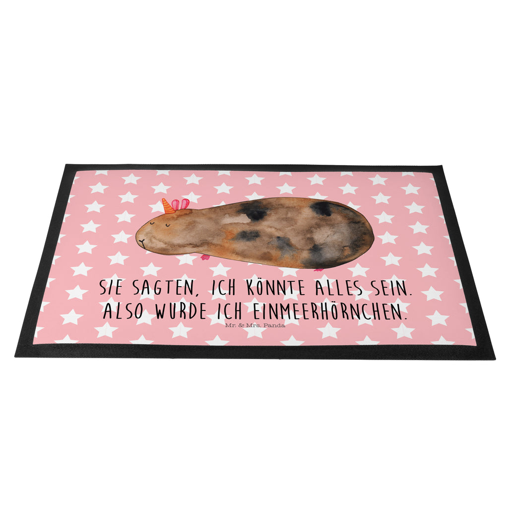 Fußmatte Meerhörnchen Einhorn, Einhörner, Meerhörnchen, Unicorn, Meericorn, Meerschwein, Meerschweinchen Türvorleger, Schmutzmatte, Fußabtreter, Matte, Schmutzfänger, Fußabstreifer, Schmutzfangmatte, Türmatte, Motivfußmatte,  Haustürmatte, Vorleger  Einhorn, Einhörner, Einhorn Deko, Pegasus, Unicorn