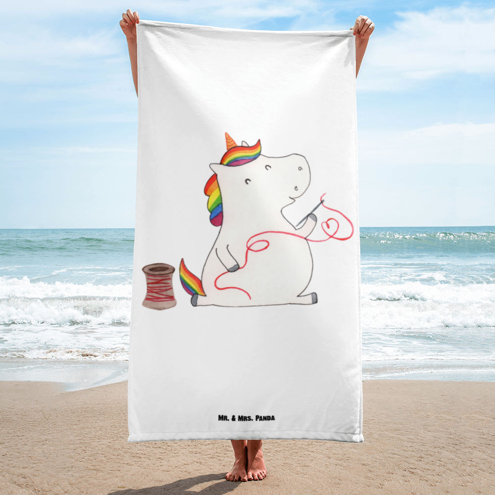 XL Badehandtuch Einhorn Näherin Handtuch, Badetuch, Duschtuch, Strandtuch, Saunatuch, Einhorn, Einhörner, Einhorn Deko, Pegasus, Unicorn, Näherin, nähen, Mädchen, Freundin, Häkeln, Stricken, basteln, Nähzimmer