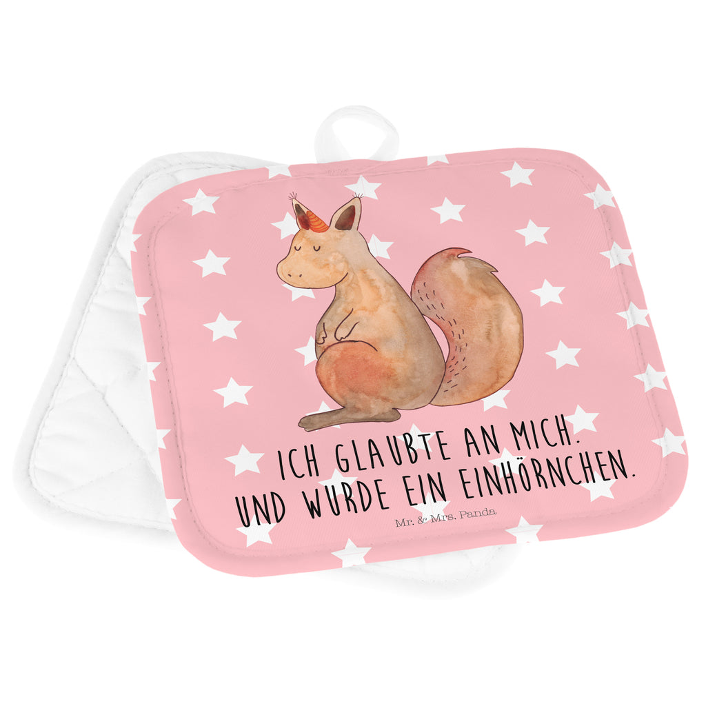 2er Set Topflappen  Einhörnchen Glaube Topflappen, Topfuntersetzer, Ofenhandschuh, Topflappen Set, Topflappen lustig, Topflappen mit Spruch, Einhorn, Einhörner, Einhorn Deko, Pegasus, Unicorn, Einhörnchen, Eichhörnchen, Eichhorn