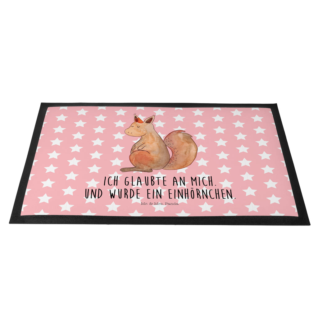 Fußmatte Einhörnchen Glaube Einhorn, Einhörner, Einhörnchen, Eichhörnchen, Eichhorn Türvorleger, Schmutzmatte, Fußabtreter, Matte, Schmutzfänger, Fußabstreifer, Schmutzfangmatte, Türmatte, Motivfußmatte,  Haustürmatte, Vorleger  Einhorn, Einhörner, Einhorn Deko, Pegasus, Unicorn