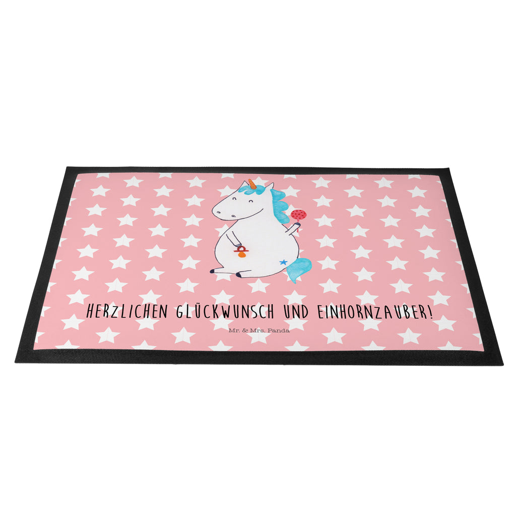 Fußmatte Einhorn Baby Einhorn, Einhörner, Mutter, Unicorn, Geburt, Geburtstag, erstes Kind, Baby, Babyglück, Nachwuchs, Eltern, Party, Kind, Schnuller Türvorleger, Schmutzmatte, Fußabtreter, Matte, Schmutzfänger, Fußabstreifer, Schmutzfangmatte, Türmatte, Motivfußmatte,  Haustürmatte, Vorleger  Einhorn, Einhörner, Einhorn Deko, Pegasus, Unicorn