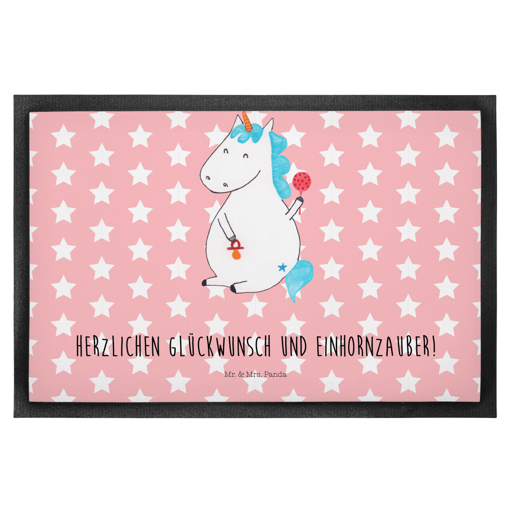 Fußmatte Einhorn Baby Einhorn, Einhörner, Mutter, Unicorn, Geburt, Geburtstag, erstes Kind, Baby, Babyglück, Nachwuchs, Eltern, Party, Kind, Schnuller Türvorleger, Schmutzmatte, Fußabtreter, Matte, Schmutzfänger, Fußabstreifer, Schmutzfangmatte, Türmatte, Motivfußmatte,  Haustürmatte, Vorleger  Einhorn, Einhörner, Einhorn Deko, Pegasus, Unicorn