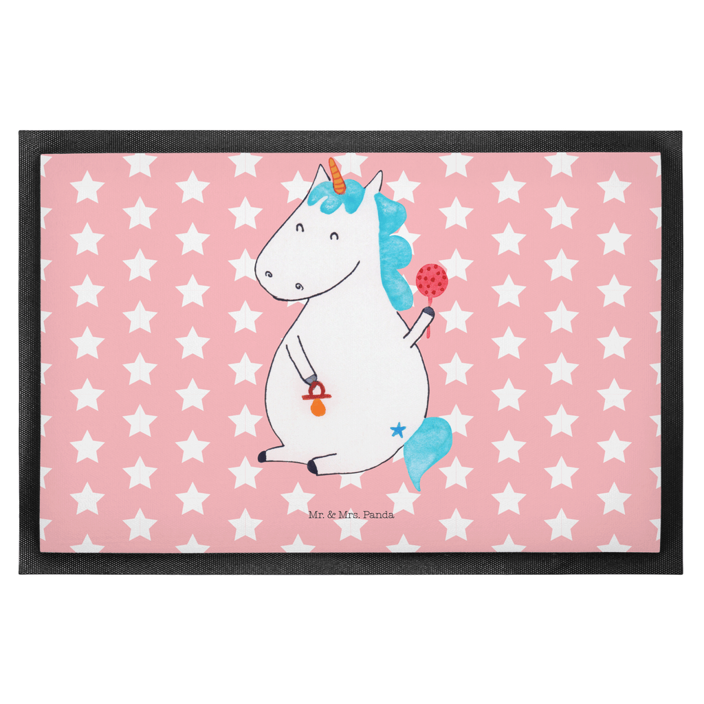 Fußmatte Einhorn Baby Einhorn, Einhörner, Mutter, Unicorn, Geburt, Geburtstag, erstes Kind, Baby, Babyglück, Nachwuchs, Eltern, Party, Kind, Schnuller Türvorleger, Schmutzmatte, Fußabtreter, Matte, Schmutzfänger, Fußabstreifer, Schmutzfangmatte, Türmatte, Motivfußmatte,  Haustürmatte, Vorleger  Einhorn, Einhörner, Einhorn Deko, Pegasus, Unicorn