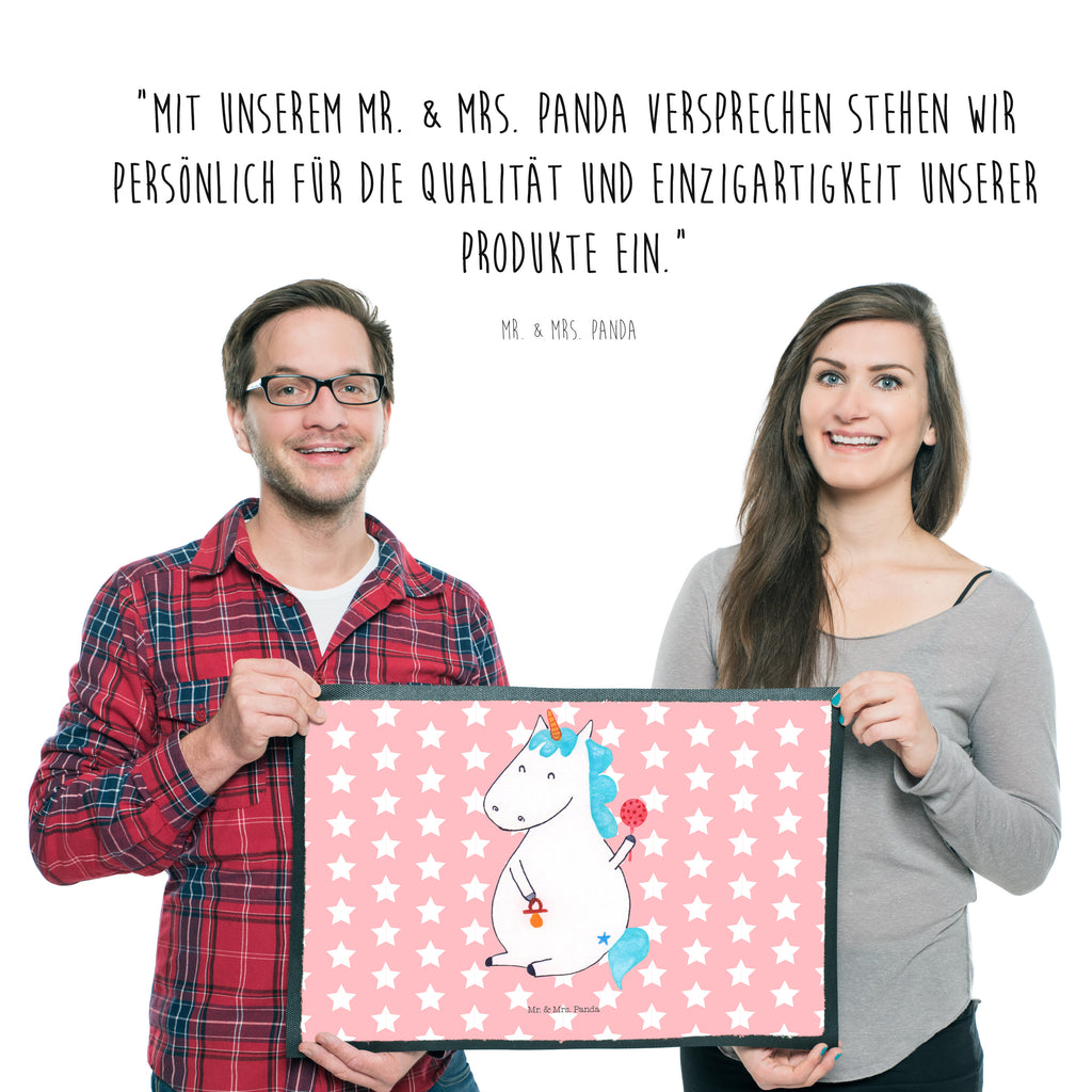 Fußmatte Einhorn Baby Einhorn, Einhörner, Mutter, Unicorn, Geburt, Geburtstag, erstes Kind, Baby, Babyglück, Nachwuchs, Eltern, Party, Kind, Schnuller Türvorleger, Schmutzmatte, Fußabtreter, Matte, Schmutzfänger, Fußabstreifer, Schmutzfangmatte, Türmatte, Motivfußmatte,  Haustürmatte, Vorleger  Einhorn, Einhörner, Einhorn Deko, Pegasus, Unicorn