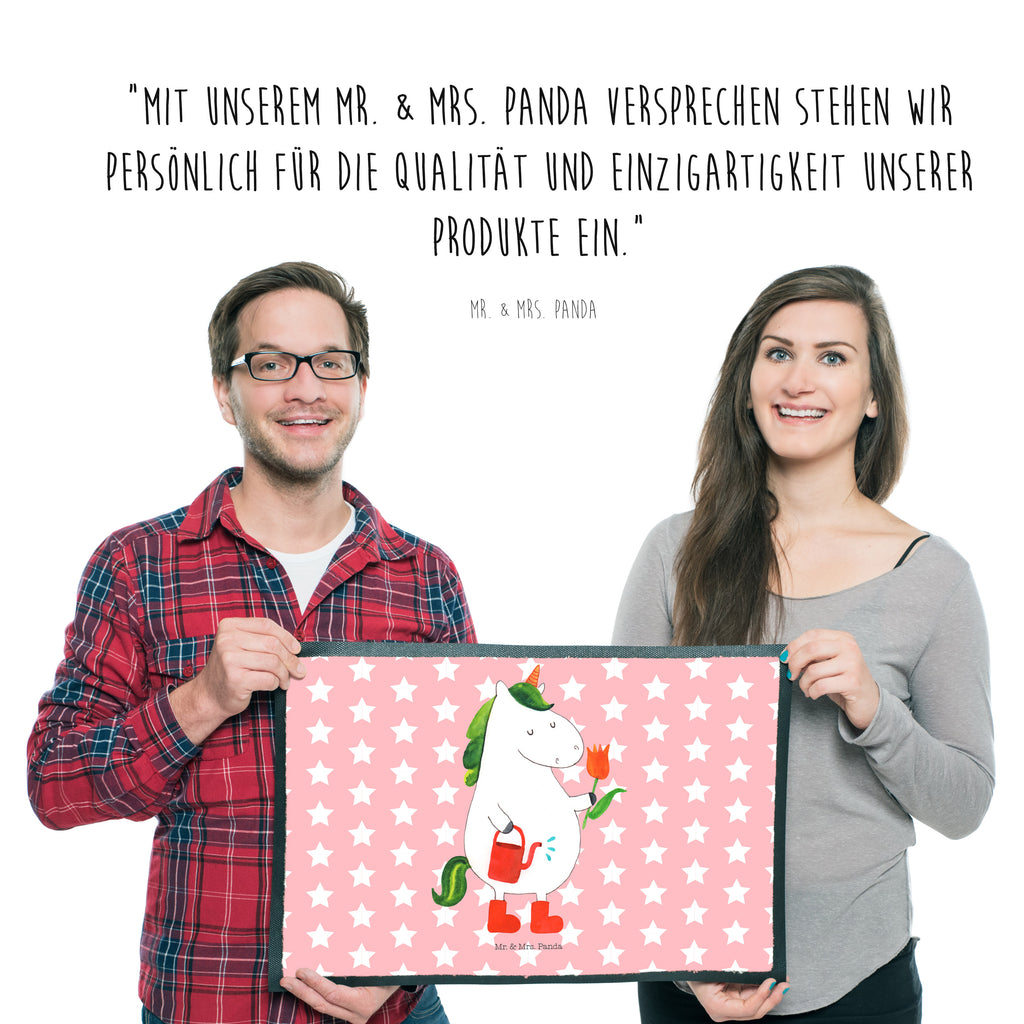 Fußmatte Einhorn Gärtner Einhorn, Einhörner, Unicorn, Luftballon, Gießkanne, Giesskanne, Lebenslust, Freude, Blume, Freundin, Garten, Stiefel Türvorleger, Schmutzmatte, Fußabtreter, Matte, Schmutzfänger, Fußabstreifer, Schmutzfangmatte, Türmatte, Motivfußmatte,  Haustürmatte, Vorleger  Einhorn, Einhörner, Einhorn Deko, Pegasus, Unicorn