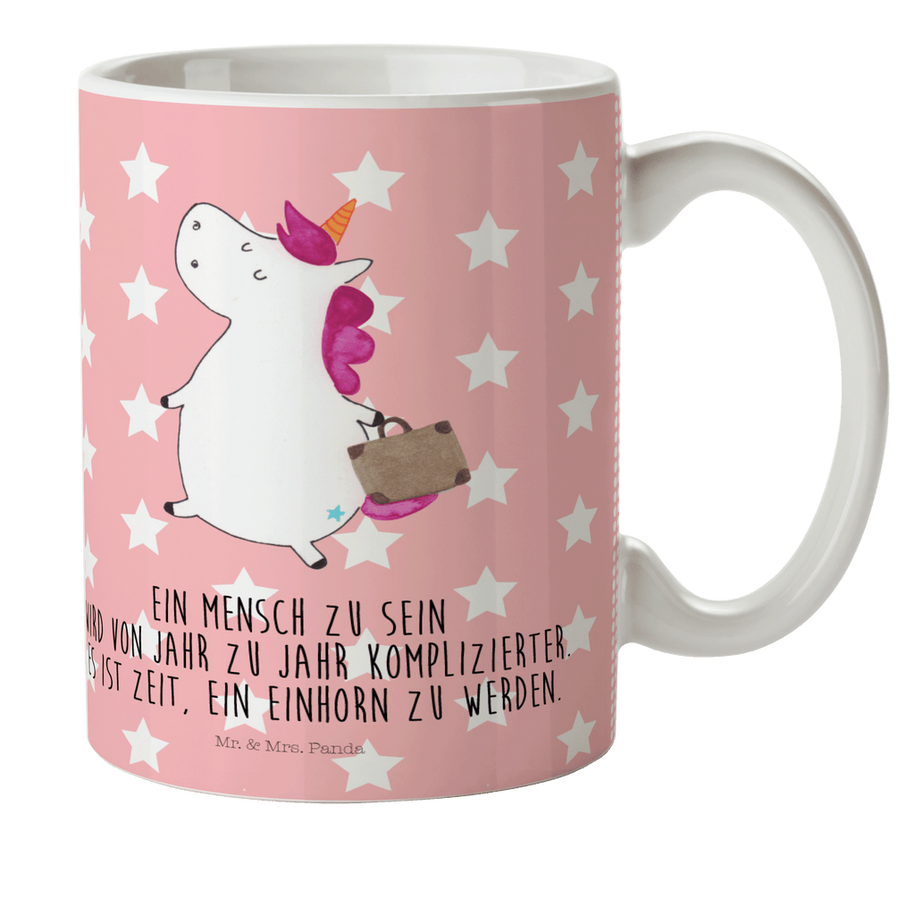 Kindertasse Einhorn Koffer Kunststoff Tasse, Kindergarten, Tasse, Trinkbecher, Camping Becher, Kaffeetasse, Kunststoffbecher, Kindergartenbecher, Outdoorgeschirr, Kunststoffgeschirr, Reisebecher, Reisetasse, Kinderbecher, Einhorn, Einhörner, Einhorn Deko, Pegasus, Unicorn, unicorn, Koffer, Verreisen, Reise, Gepäck, Abenteuer, Erwachsen, Kind, albern, Spaß, lustig, witzig