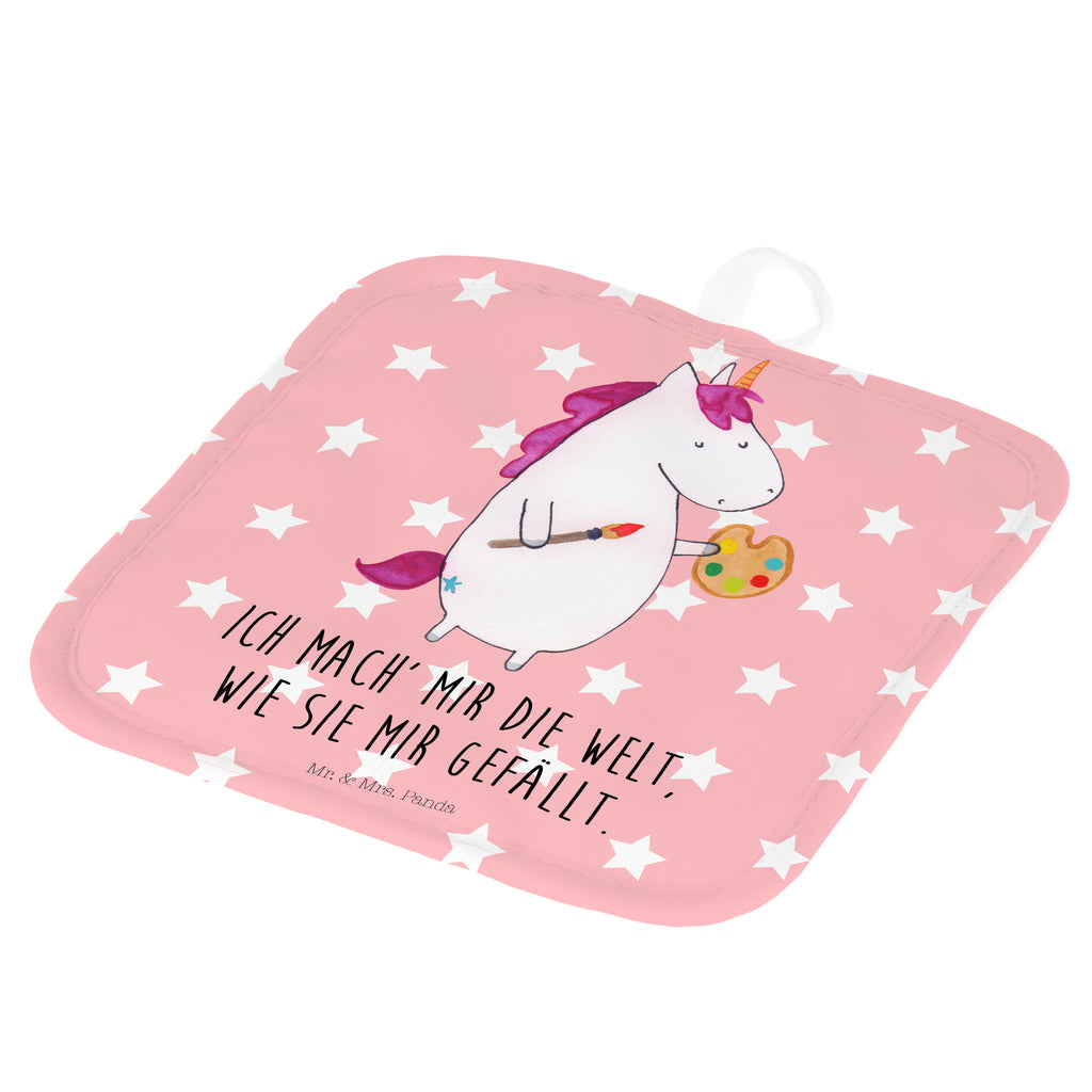 2er Set Topflappen  Einhorn Künstler Topflappen, Topfuntersetzer, Ofenhandschuh, Topflappen Set, Topflappen lustig, Topflappen mit Spruch, Einhorn, Einhörner, Einhorn Deko, Pegasus, Unicorn, Englisch, Künstler, Artist, Malen, Zeichnen, Welt, Farbe, Stift, Pinsel, Geschenk, Maler