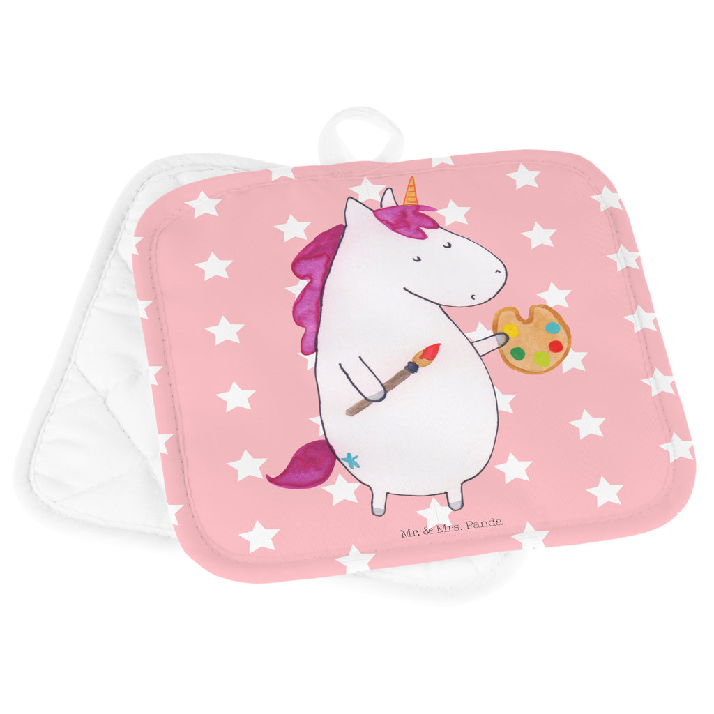 2er Set Topflappen  Einhorn Künstler Topflappen, Topfuntersetzer, Ofenhandschuh, Topflappen Set, Topflappen lustig, Topflappen mit Spruch, Einhorn, Einhörner, Einhorn Deko, Pegasus, Unicorn, Englisch, Künstler, Artist, Malen, Zeichnen, Welt, Farbe, Stift, Pinsel, Geschenk, Maler