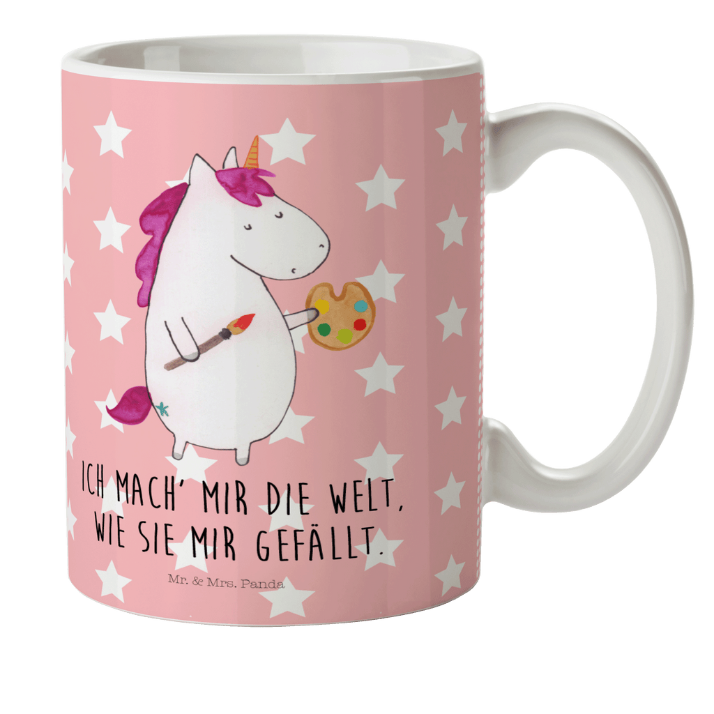 Kindertasse Einhorn Künstler Kunststoff Tasse, Kindergarten, Tasse, Trinkbecher, Camping Becher, Kaffeetasse, Kunststoffbecher, Kindergartenbecher, Outdoorgeschirr, Kunststoffgeschirr, Reisebecher, Reisetasse, Kinderbecher, Einhorn, Einhörner, Einhorn Deko, Pegasus, Unicorn, Englisch, Künstler, Artist, Malen, Zeichnen, Welt, Farbe, Stift, Pinsel, Geschenk, Maler