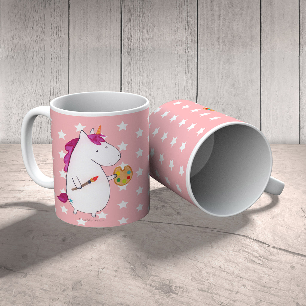 Kindertasse Einhorn Künstler Kunststoff Tasse, Kindergarten, Tasse, Trinkbecher, Camping Becher, Kaffeetasse, Kunststoffbecher, Kindergartenbecher, Outdoorgeschirr, Kunststoffgeschirr, Reisebecher, Reisetasse, Kinderbecher, Einhorn, Einhörner, Einhorn Deko, Pegasus, Unicorn, Englisch, Künstler, Artist, Malen, Zeichnen, Welt, Farbe, Stift, Pinsel, Geschenk, Maler