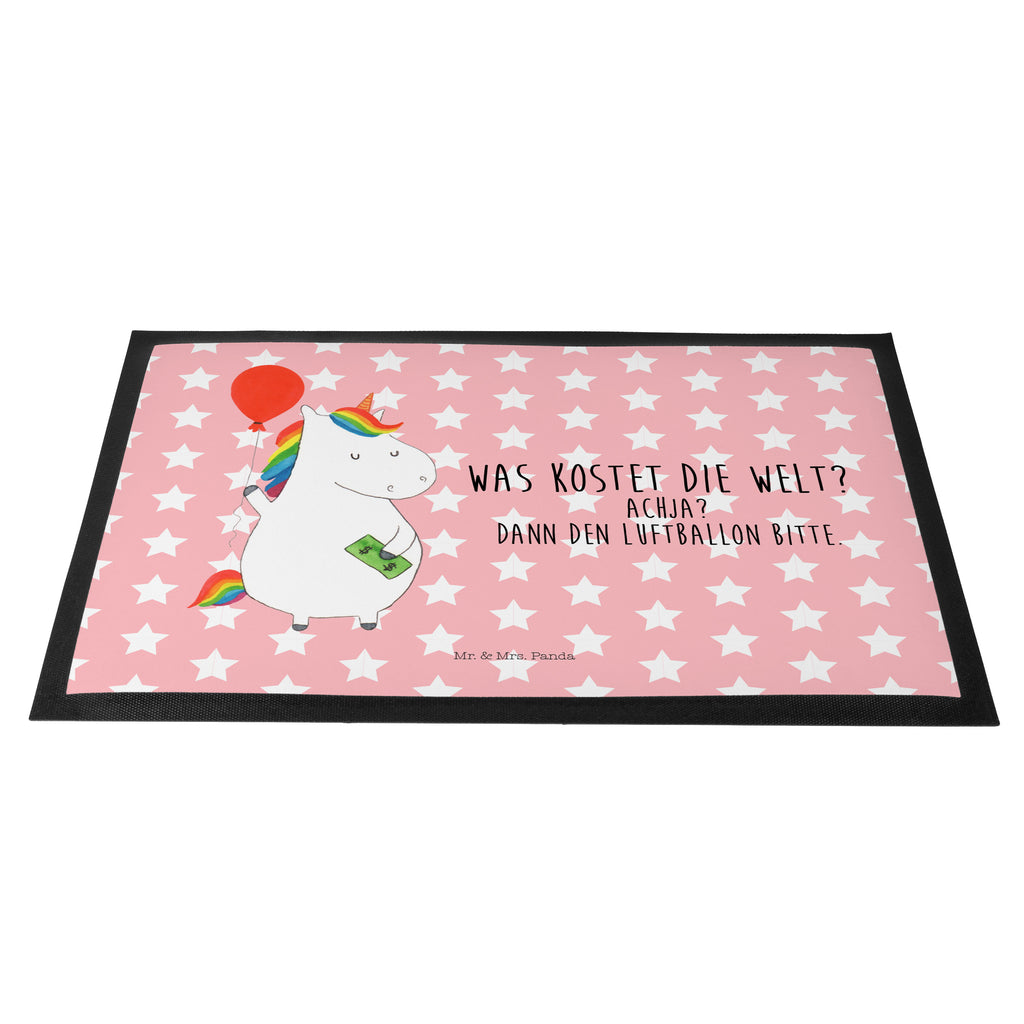 Fußmatte Einhorn Luftballon Einhorn, Einhörner, Unicorn, Luftballon, Geld, Lebenslust, Freude, Geschenk, Freundin	 Türvorleger, Schmutzmatte, Fußabtreter, Matte, Schmutzfänger, Fußabstreifer, Schmutzfangmatte, Türmatte, Motivfußmatte,  Haustürmatte, Vorleger  Einhorn, Einhörner, Einhorn Deko, Pegasus, Unicorn