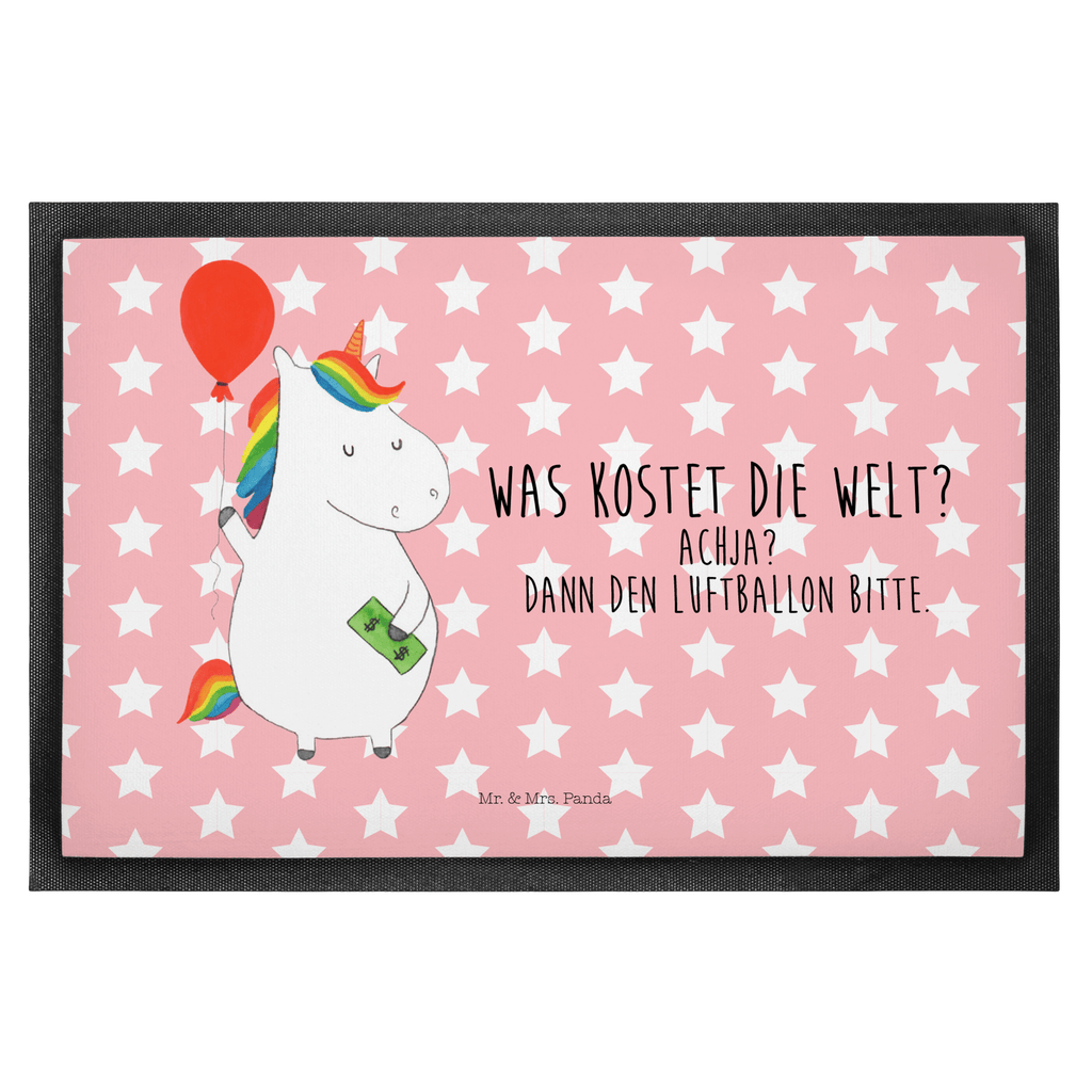 Fußmatte Einhorn Luftballon Einhorn, Einhörner, Unicorn, Luftballon, Geld, Lebenslust, Freude, Geschenk, Freundin	 Türvorleger, Schmutzmatte, Fußabtreter, Matte, Schmutzfänger, Fußabstreifer, Schmutzfangmatte, Türmatte, Motivfußmatte,  Haustürmatte, Vorleger  Einhorn, Einhörner, Einhorn Deko, Pegasus, Unicorn