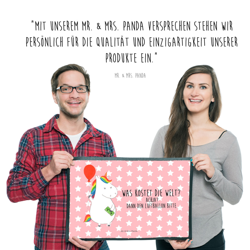 Fußmatte Einhorn Luftballon Einhorn, Einhörner, Unicorn, Luftballon, Geld, Lebenslust, Freude, Geschenk, Freundin	 Türvorleger, Schmutzmatte, Fußabtreter, Matte, Schmutzfänger, Fußabstreifer, Schmutzfangmatte, Türmatte, Motivfußmatte,  Haustürmatte, Vorleger  Einhorn, Einhörner, Einhorn Deko, Pegasus, Unicorn