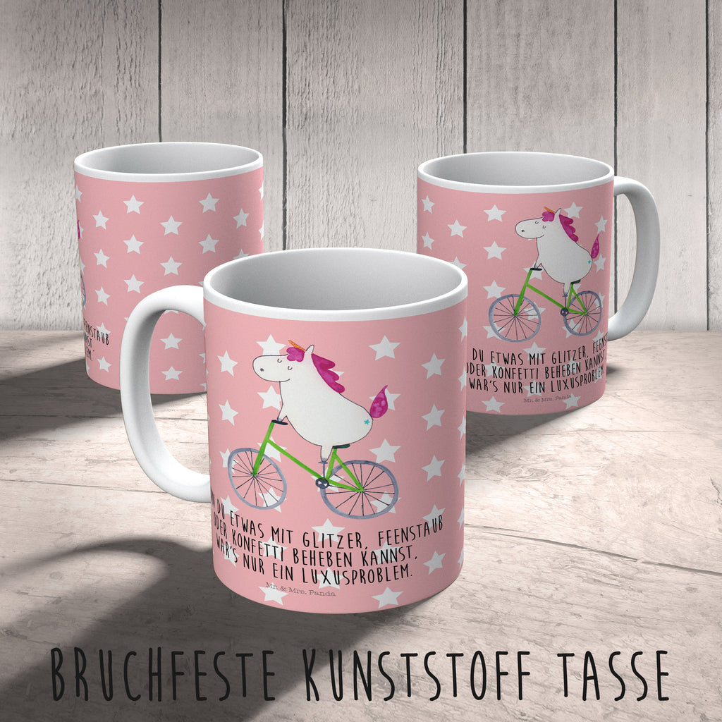 Kindertasse Einhorn Radfahrer Kunststoff Tasse, Kindergarten, Tasse, Trinkbecher, Camping Becher, Kaffeetasse, Kunststoffbecher, Kindergartenbecher, Outdoorgeschirr, Kunststoffgeschirr, Reisebecher, Reisetasse, Kinderbecher, Einhorn, Einhörner, Einhorn Deko, Pegasus, Unicorn, Radfahren, Radfahrer, Rad, Bike, Feenstaub, Konfetti, Luxusproblem, Kummer, Liebeskummer