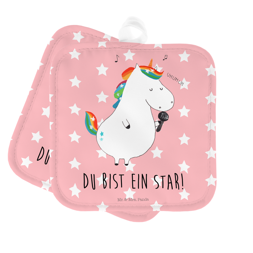 2er Set Topflappen  Einhorn Sänger Topflappen, Topfuntersetzer, Ofenhandschuh, Topflappen Set, Topflappen lustig, Topflappen mit Spruch, Einhorn, Einhörner, Einhorn Deko, Pegasus, Unicorn, Glitzer, Konfetti, Party, Geburtstag, Feier, Fest, Disco, Sängerin, Sänger, Freundin
