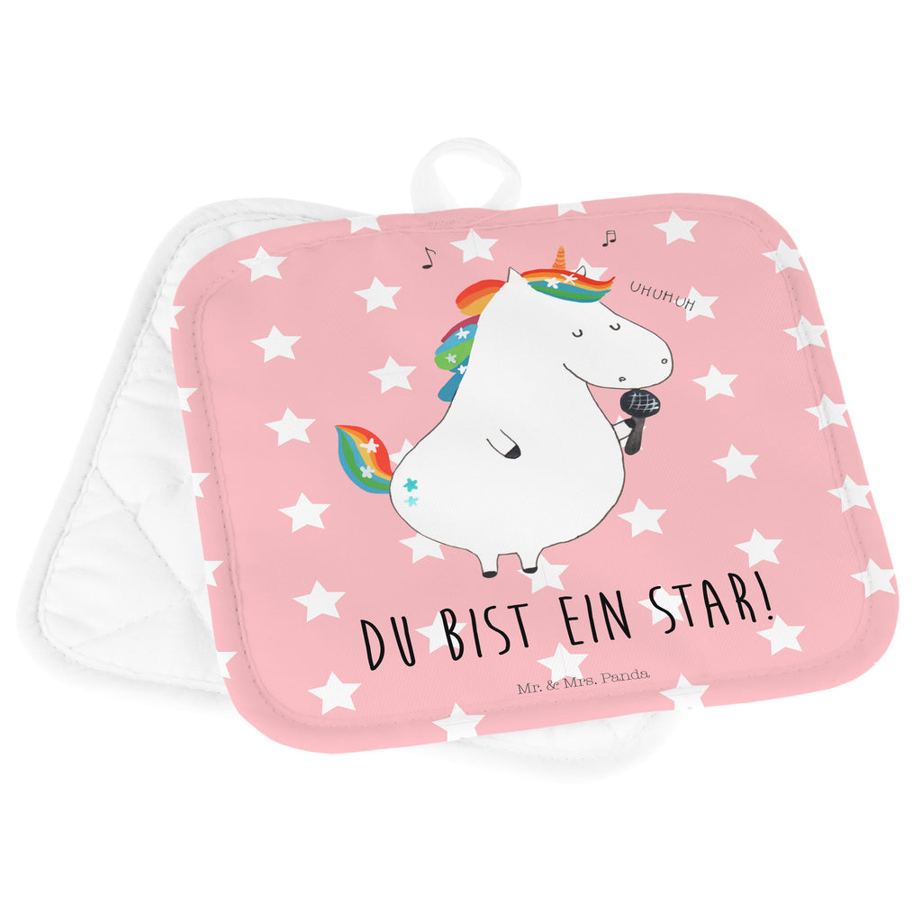 2er Set Topflappen  Einhorn Sänger Topflappen, Topfuntersetzer, Ofenhandschuh, Topflappen Set, Topflappen lustig, Topflappen mit Spruch, Einhorn, Einhörner, Einhorn Deko, Pegasus, Unicorn, Glitzer, Konfetti, Party, Geburtstag, Feier, Fest, Disco, Sängerin, Sänger, Freundin