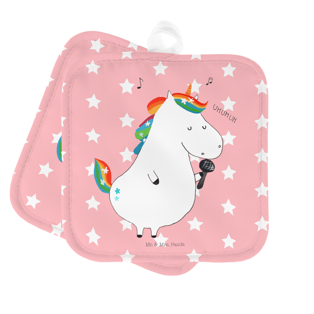 2er Set Topflappen  Einhorn Sänger Topflappen, Topfuntersetzer, Ofenhandschuh, Topflappen Set, Topflappen lustig, Topflappen mit Spruch, Einhorn, Einhörner, Einhorn Deko, Pegasus, Unicorn, Glitzer, Konfetti, Party, Geburtstag, Feier, Fest, Disco, Sängerin, Sänger, Freundin