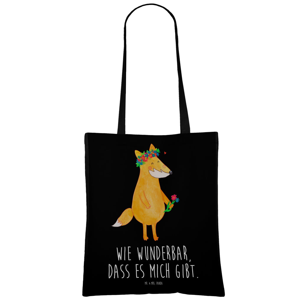 Tragetasche Fuchs Blumenliebe Beuteltasche, Beutel, Einkaufstasche, Jutebeutel, Stoffbeutel, Fuchs, Füchse, Fox, Liebe, Freundin, Fuchsmädchen, Blumenmädchen, Freundinnen, Liebesbeweis, Blume, Blumen, Motivation, Freude, ich, mich, Selbstliebe